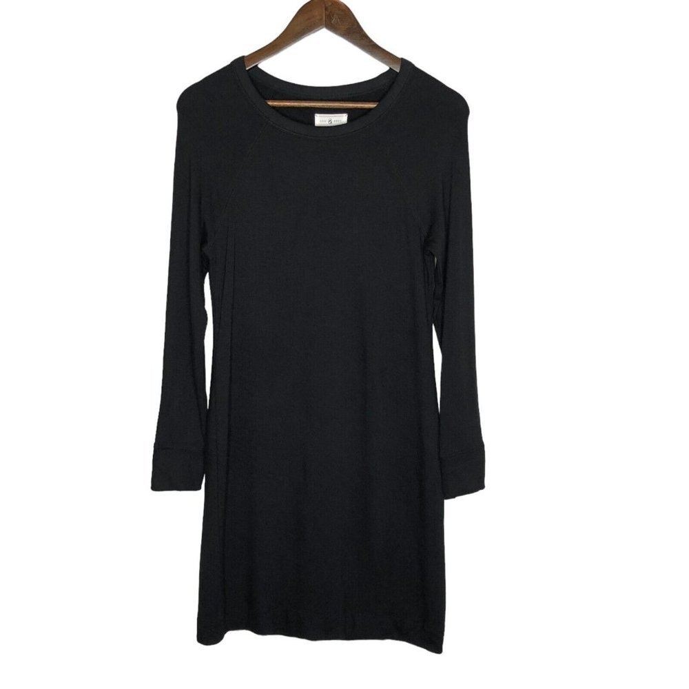 Lou & Grey NWT Black Long Sleeve Dress Size Medium Petite Casual